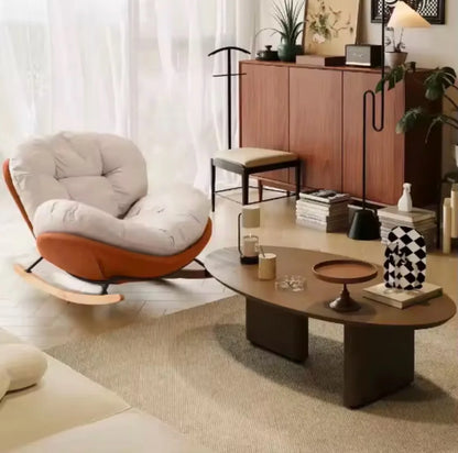 Nordic Modern Luxury Living Room Chairs Rocking Recliner Chair Lounge Sofa Single Lazy Upholstered Adult Bedroom Relax Furniture