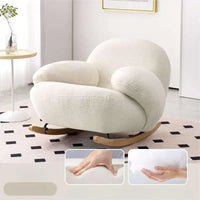Big white Internet celebrity rocking chair lazy sofa single rocking cream living room lazy chair simple balcony bedroom