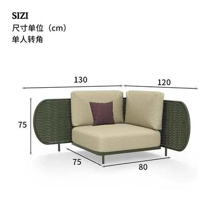 Outdoor sofa combination outdoor courtyard open-air villa living room hotel famous club rattan sofa