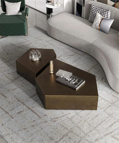 Nordic Stainless Steel Coffee Tables for Living Room Furniture Sofa Side Table Household Small Apartment Designer Coffee Table