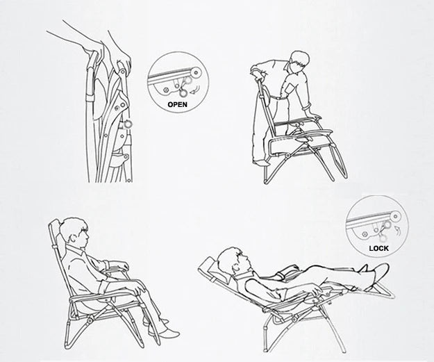Adjustable Foldable Outdoor Indoor Leisure Reclining Relax Folding Beach Mesh Lounge Recliner zero Gravity Chair