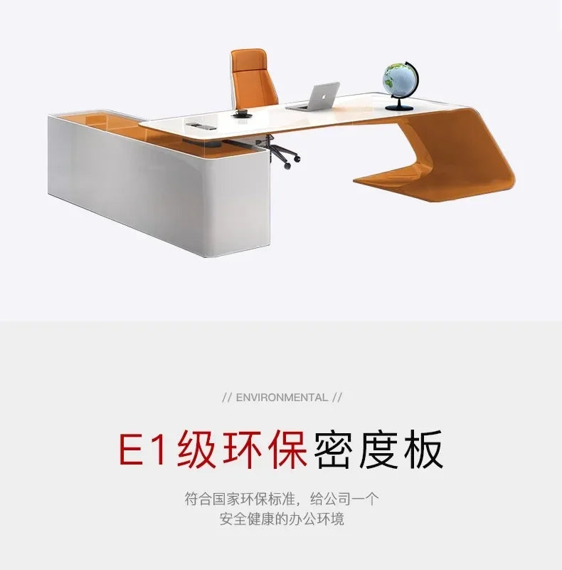 L Shaped Wooden Designer Office Desks Modern Luxury Drawers Large Computer Desks Asthetic Study Escritorio Office Furniture