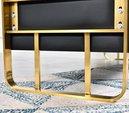 Modern Customized Stainless Steel Beauty Salon Waiting Sofa Long Bench Barbershop Waiting Chairs Shampoo Furniture Waiting Area