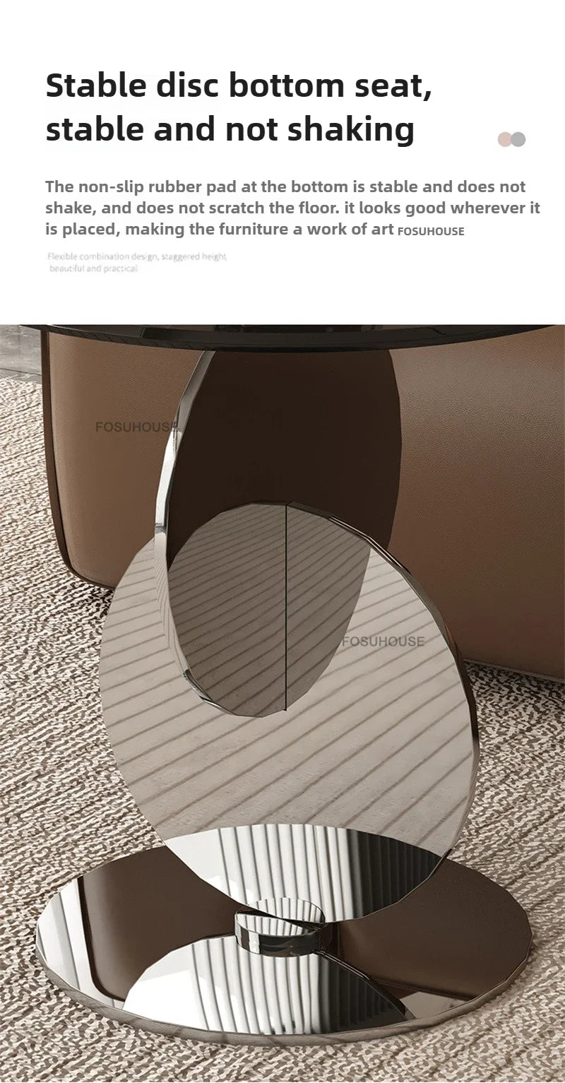 Nordic Light Luxury Coffee Tables Glass Side Table Designer Stainless Steel Corner Table Home Furniture Living Room Coffee Table