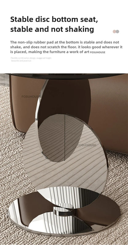 Nordic Light Luxury Coffee Tables Glass Side Table Designer Stainless Steel Corner Table Home Furniture Living Room Coffee Table