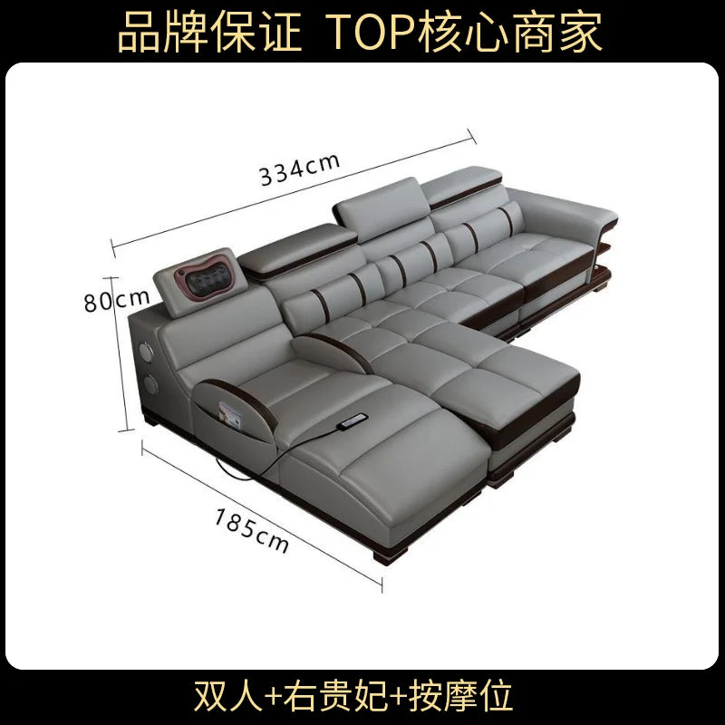 Multifunction Apartment Sofas Recliner Luxury Massage Comfortable Sofas Leather Electric Canape Salon De Luxe Home Furniture
