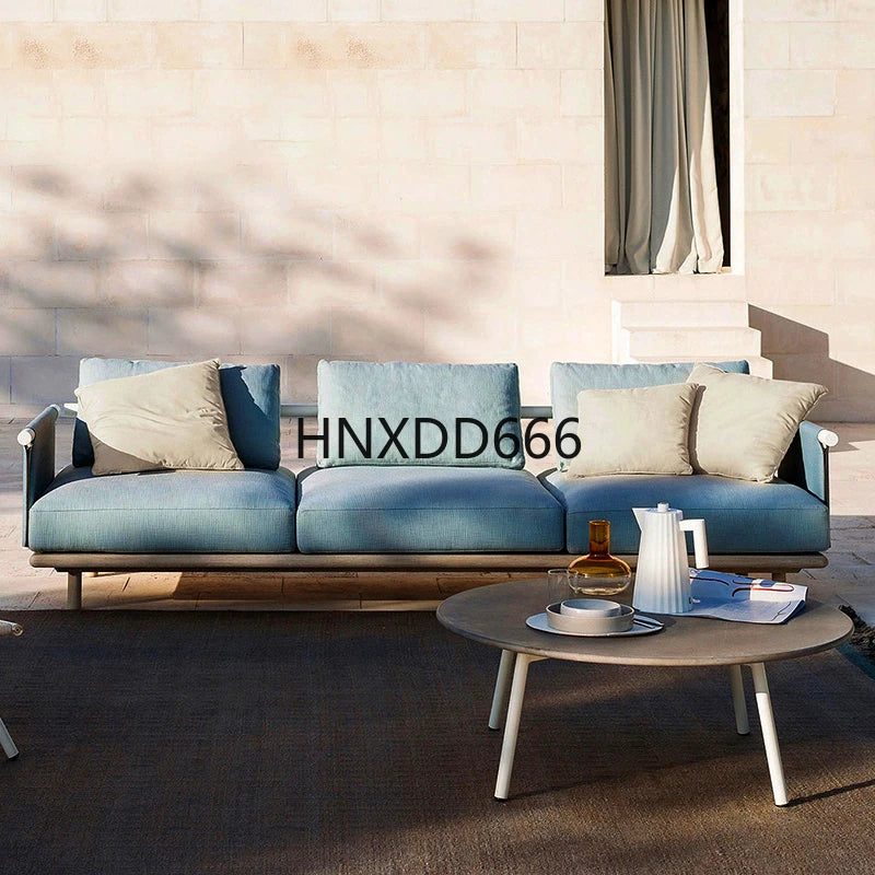 Outdoor courtyard rattan solid wood sofa rattan chair corner combination furniture