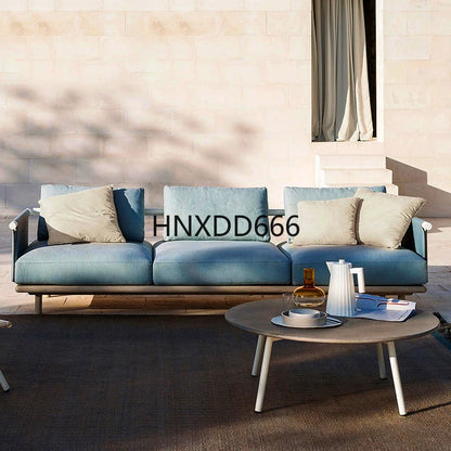 Outdoor courtyard rattan solid wood sofa rattan chair corner combination furniture