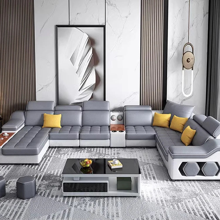 For Multifunctional U-Shaped Sofa Set Fabric Corner Sofa With Usb Speaker  Living Room Furniture 7 Seater Sofa China Furniture