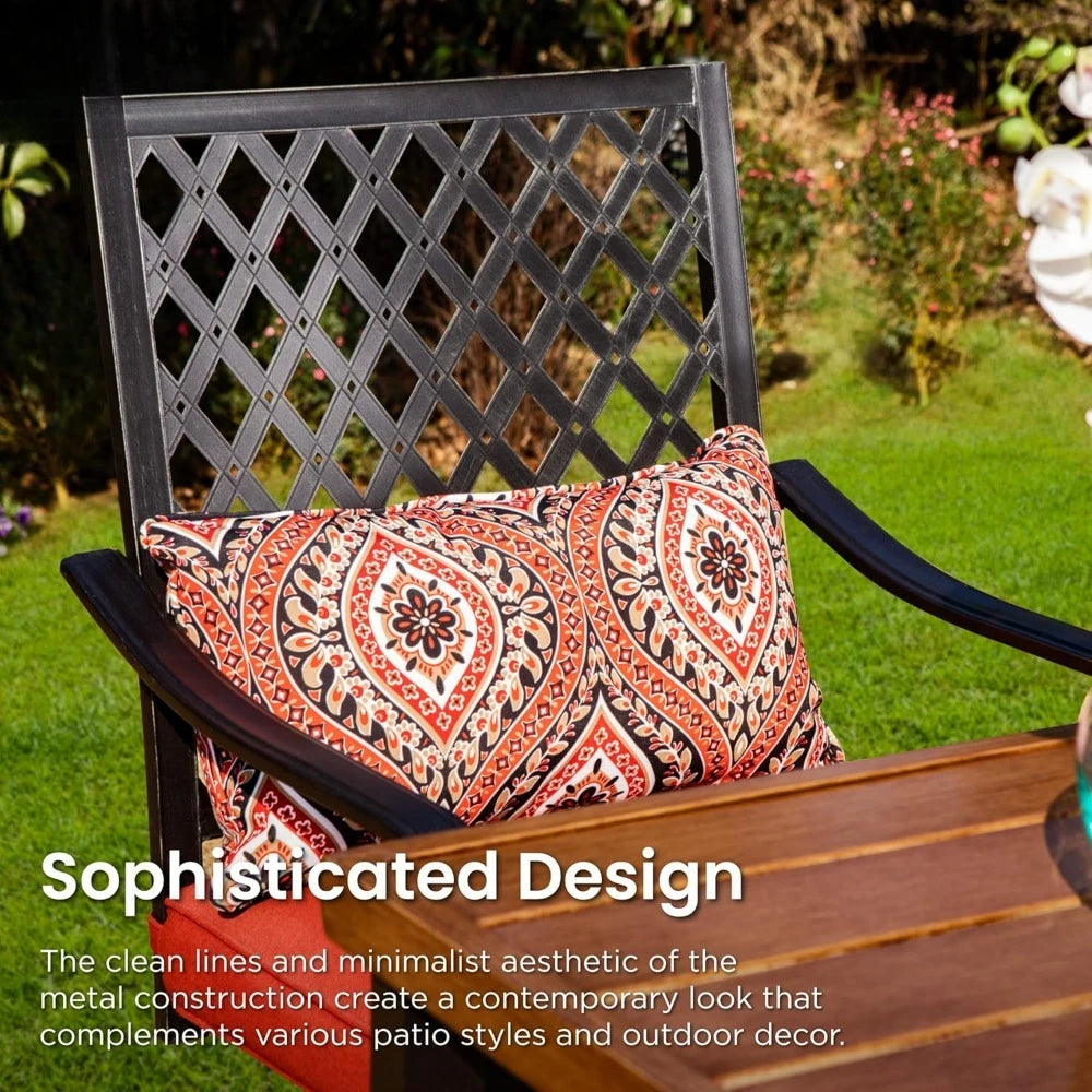 Best Outdoor Swivel Bar Stools Set of 2, Counter Height Patio Chairs with Red Seat Cushion, Extra Wide Bar Stools - New upgrade