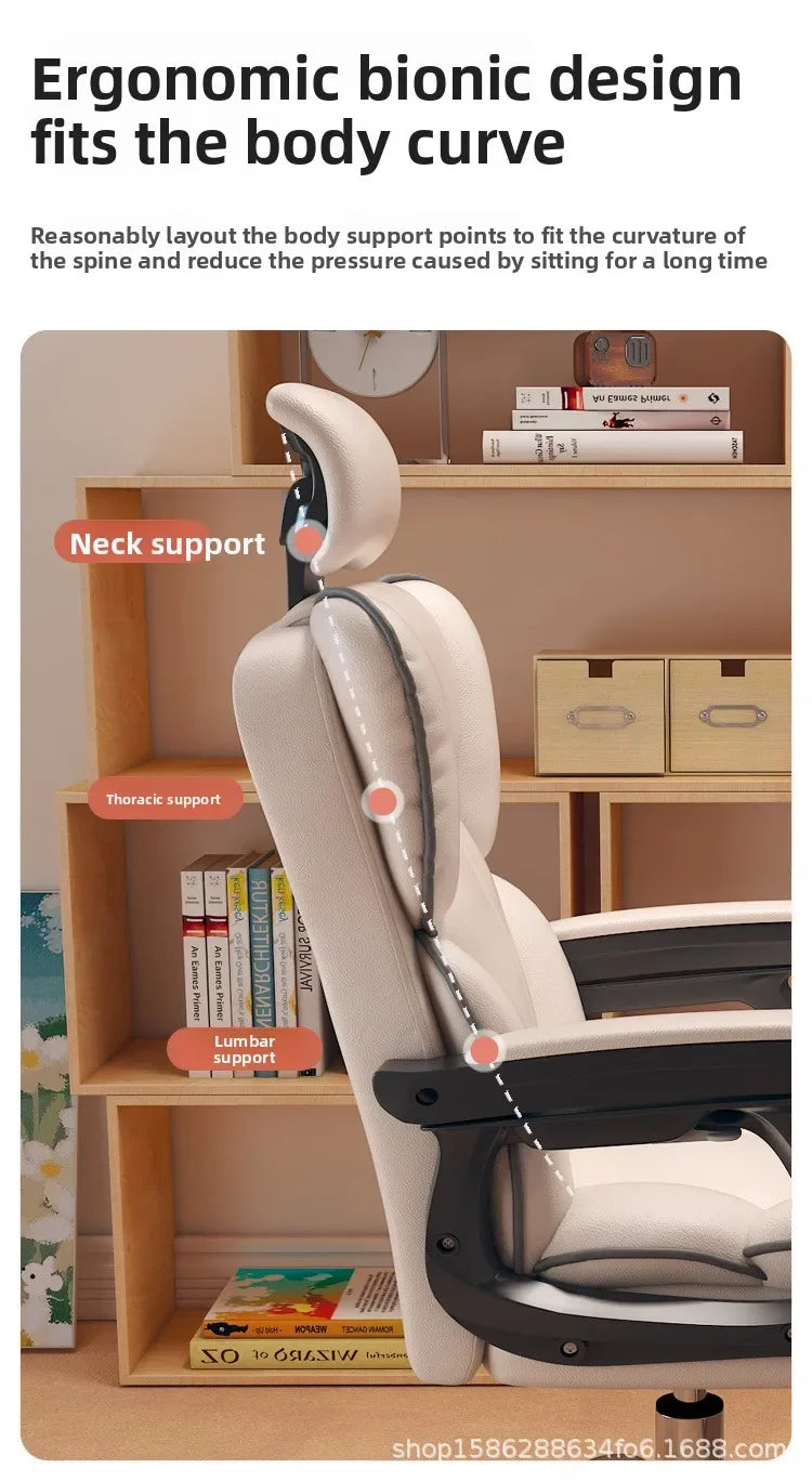 Firm Computer chair E-sports chair Home sedentary sofa Seat reclining swivel chair Study back chair