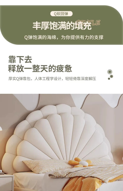 cheap Luxury Leather Princess Petal Bed with LED Lights queen bed frames 120x200cm 135x200cm 150x200cm 180x200cm Beds Furniture