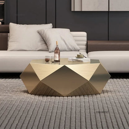 Minimalist Italian Coffee Tables for Living Room Irregularly Shaped Gold Metal Side Tables Luxury High-end Table for Office