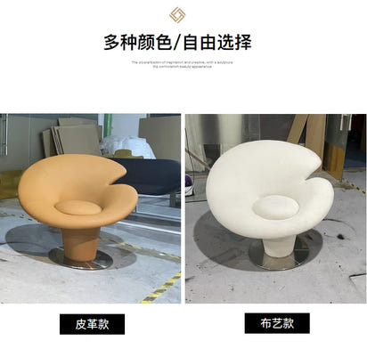 Minimalist designer fiberglass special-shaped calla lily flower chair model room living room lobby reception leisure sofa