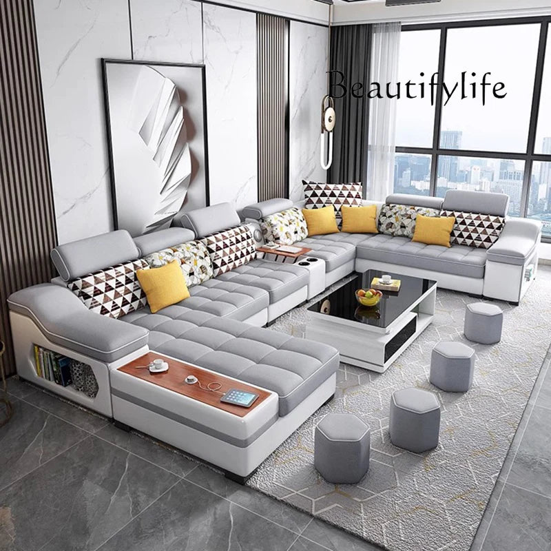 Modern Minimalist Living Room Sofas Sectional Lazy Nordic Leather Sofas Designer Lounge Curved Divano Lounge Suite Furniture