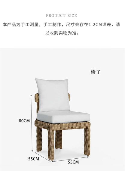 Outdoor courtyard garden, leisure rattan sofa, rattan chair combination, outdoor balcony, waterproof and sunscreen furniture