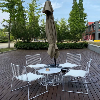Nordic Courtyard Garden Chair Leisure Simple Combination Terrace Garden Chair Coffee Table Aluminum Furniture Садовый Стул MHHYY