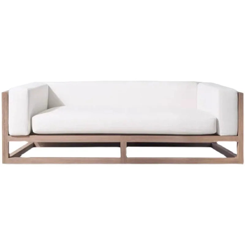 Villa courtyard sofa combination leisure hotel terrace waterproof sunscreen sofa outdoor terrace wood grain lacquer sofa