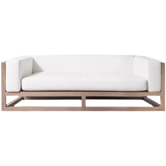 Villa courtyard sofa combination leisure hotel terrace waterproof sunscreen sofa outdoor terrace wood grain lacquer sofa