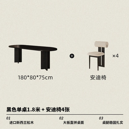 HTT oval dining table and chairs retro living room modern light luxury dining room rock slab home accessories