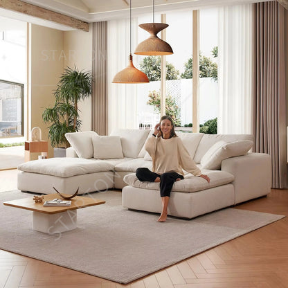 Modern Indoor Couch Top Comfortable Furniture Cloud U Sectional Fabric Sofa Modular Living Room Sofa