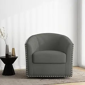 Swivel Accent Chair Armchair, Modern Round Single Sofa Seating Comfy Reading Barrel Chairs for Living Room Bedroom (Beige, Set o