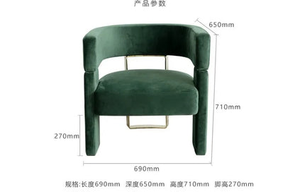 Modern simple fabric negotiation leisure sofa chair designer single  Internet celebrity  Nordic metal leisure chair