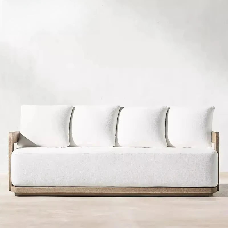 Custom outdoor courtyard waterproof design garden sofa wooden furniture teak outdoor furniture