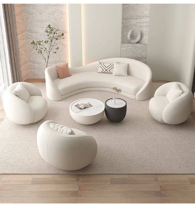 Curved White Living Room Sofas Recliner Cloud Cream Modern Living Room Sofas Create European Lazy Divano Postmodern Furniture