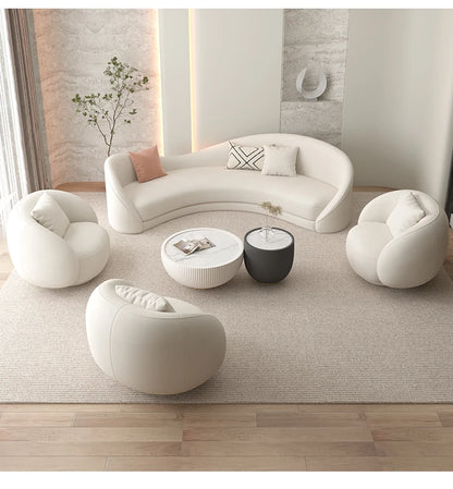 Curved White Living Room Sofas Recliner Cloud Cream Modern Living Room Sofas Create European Lazy Divano Postmodern Furniture