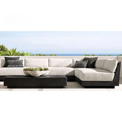 Aluminium Garden Sofa Patio Furniture Waterproof Lounge Set Rattan Modern Modular Luxury Corner Aluminium Outdoor Sectional Sofa