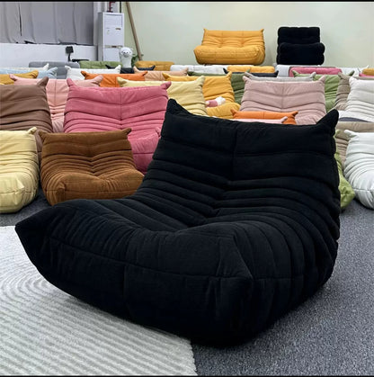 Lazy sofa, togo caterpillar sofa, light luxury, simple Internet celebrity creative chair, suede freehand space recliner