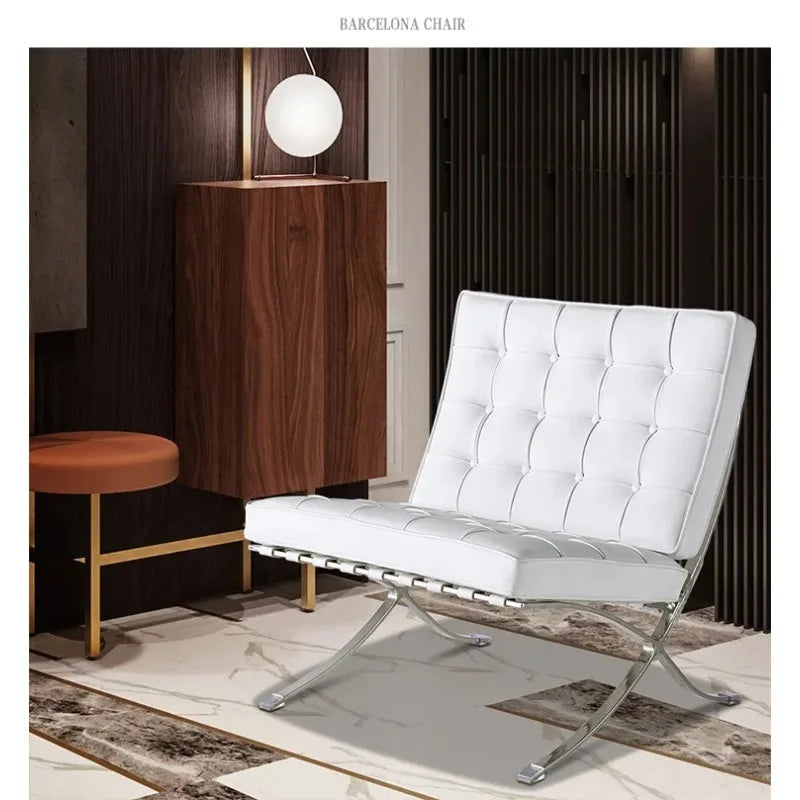 That chair designer retro leather modern simple Barcelona living room casual single sofa chair