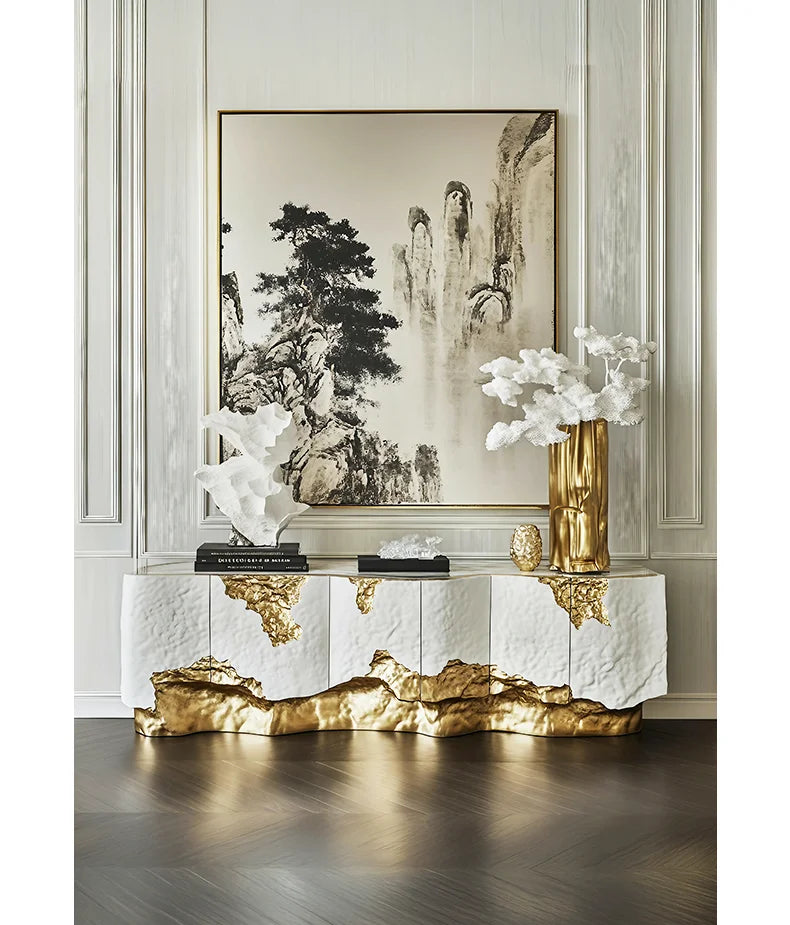 Italian minimalist art coffee table, villa aesthetic furniture high luxury international hall A9