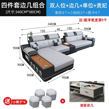 New multi-functional sofa simple modern living room large corner removable and washable technology cloth sofa combination furnit