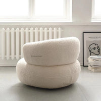 Nordic Designer Fabric Living Room Chairs Leisure Backrest Armchairs Bedroom Lambswool Luxury Single Sofa for Home Furniture