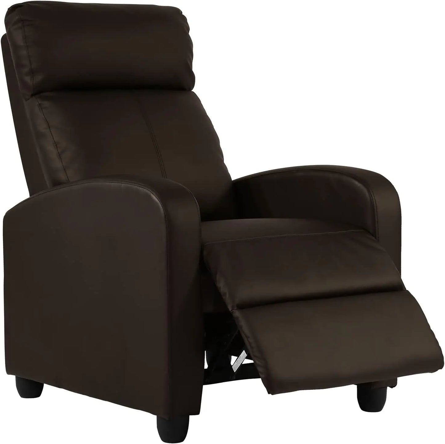 Massage Recliner Chair Padded Wide Seat Sofa Wingback Single Sofa with Footrest PU Leather for Living Room,Home Theater(Black)