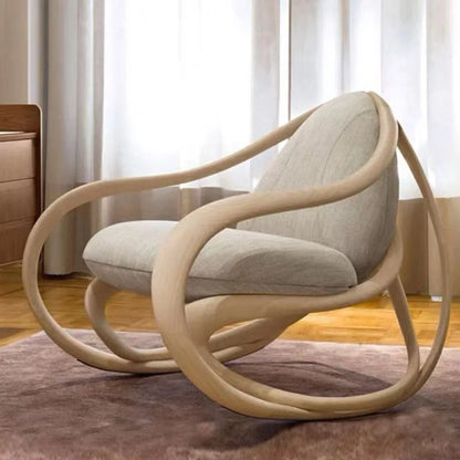 Nordic modern walnut, sofa chair, living room model house light luxury, special-shaped leisure single, fiberglass rocking chair