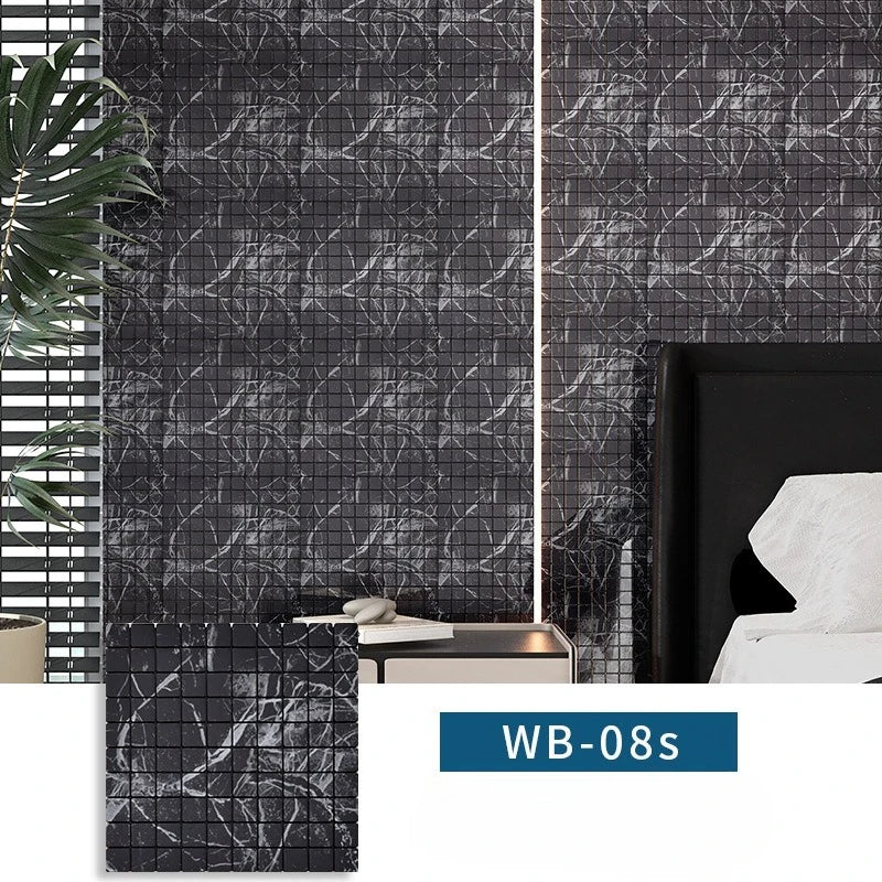 Self-adhesive Metal Mosaic Tiles Aluminum Composite Backsplash Gold Windmill Mosaic Glass Self-adhesive Kitchen Wall Decoration.