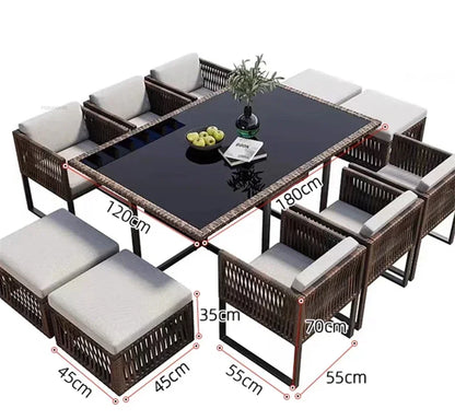 Terrace Garden Rattan Outdoor Chair Leisure Tea Table Patio Outdoor Furniture Set Outdoor Table and Chairs Garden Furniture Sets