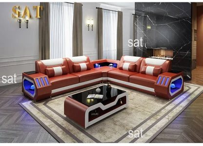 Internet celebrity modern multi-functional led living room comfortable living room reclining sofa
