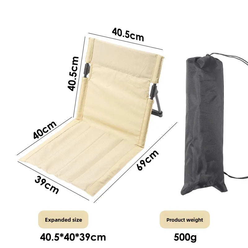 Outdoor Aluminum Alloy Support Pole Lawn Chair Camping Portable Lazy Cushion Extended Folding Backrest Grass Chair
