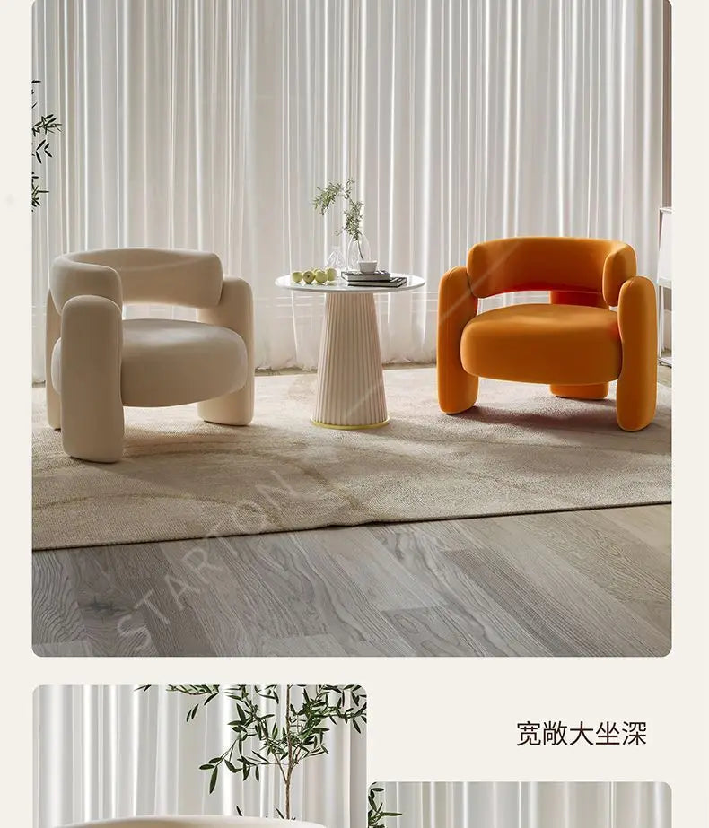 Negotiation Sofa Chair Living Room Furniture Sofas Cream Wind Balcony Single Sofa Nail Salon Beauty Salon Reception Lounge Area