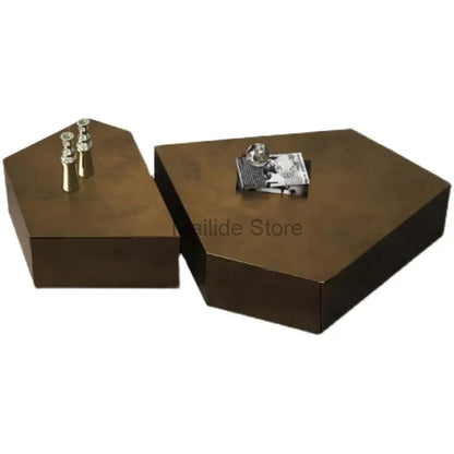 Nordic Stainless Steel Coffee Tables for Living Room Furniture Sofa Side Table Household Small Apartment Designer Coffee Table