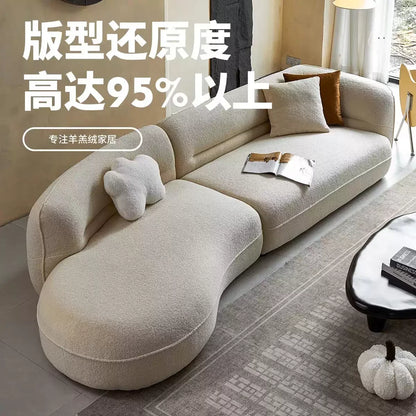 Interior Cream Style Modern Living Room Sofa Simple Designer Minimalist Relaxing Aesthetics Decor Muebles Lounge Suite Furniture