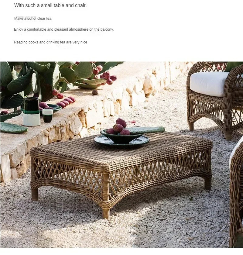 Outdoor PE Rattan Garden Chairs Balcony Courtyard Garden Waterproof Sofa Chair Outdoor Terrace Leisure Chair Outdoor Furniture T