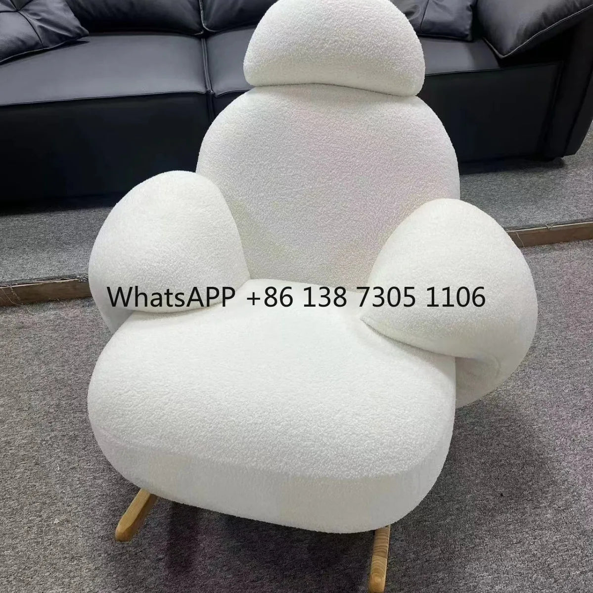 Modern simple living room bedroom leisure sofa lazy balcony leisure recliner bay window small apartment solid wood