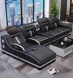 Living room multi-functional smart sofa, electric massage sofa, leather smart massage sofa