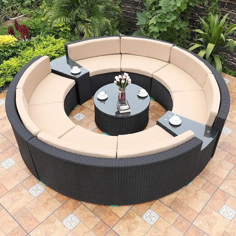 Garden Set Teak Sofa, Rattan Garden Furniture Leisure Sofa