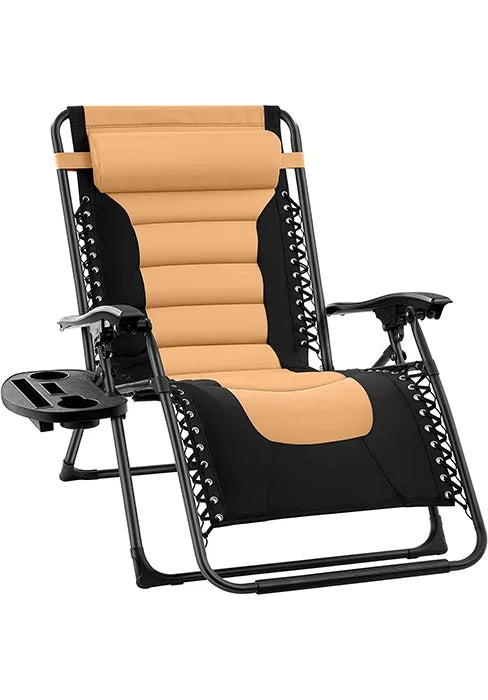 PHI VILLA XXL Oversized Padded Zero Gravity Chair, Foldable Patio Recliner, 30